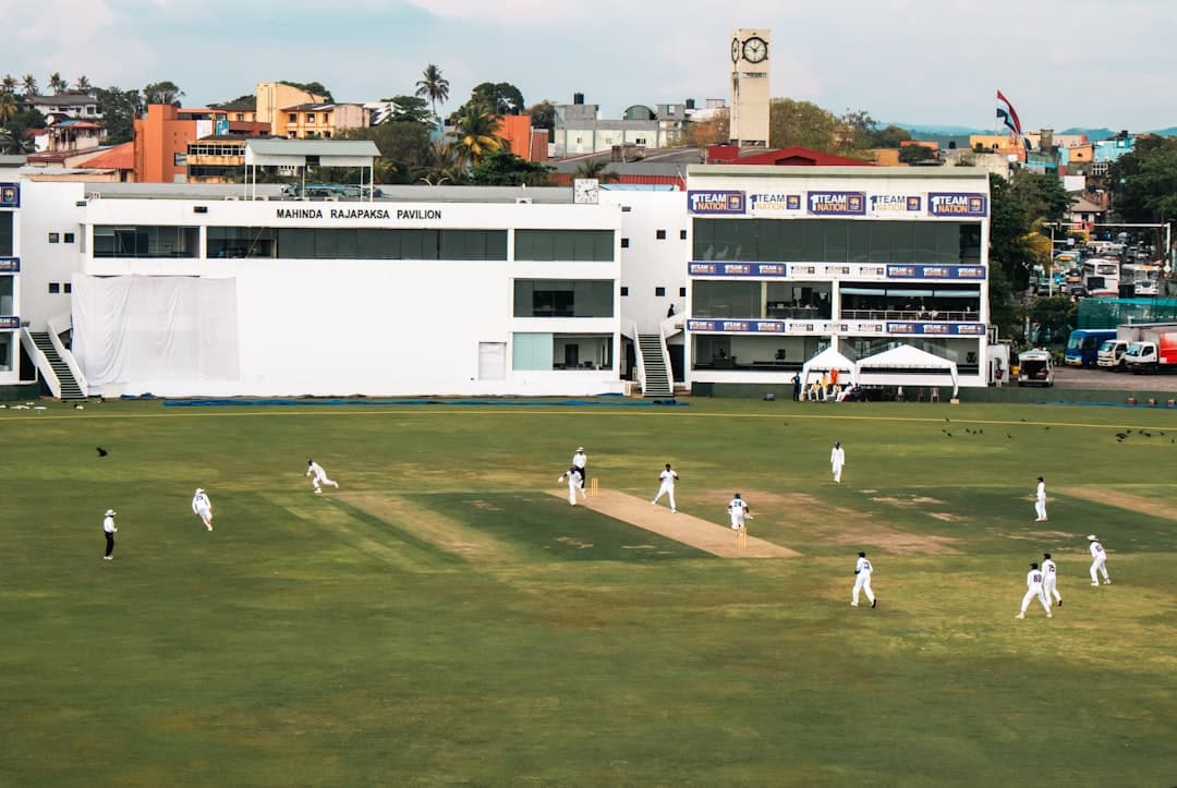 Cricket team huddle